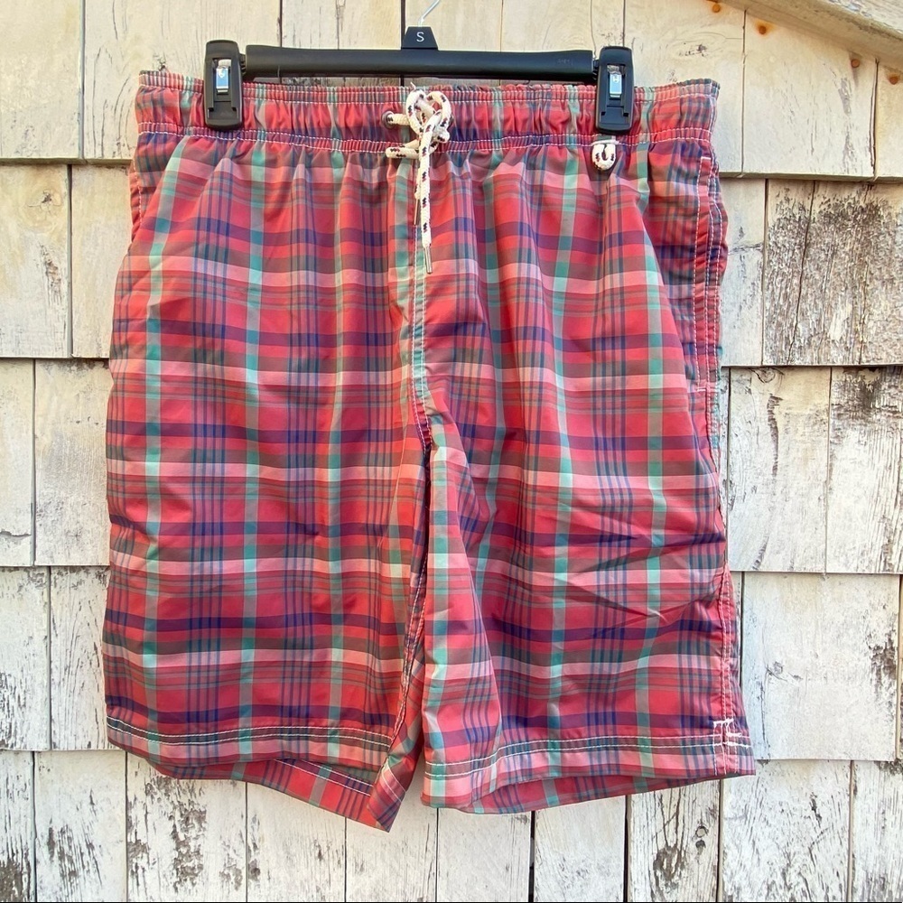 Land’s End Plaid Men’s Volley Swim Trunks